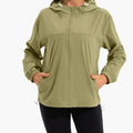 Women’s Lightweight Hooded Zip-Up Sports Jacket with Adjustable Drawcords – Relaxed Casual Outerwear for Spring and Summer