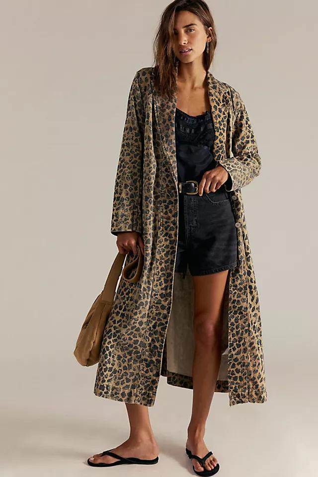 Retro Leopard Denim Coat