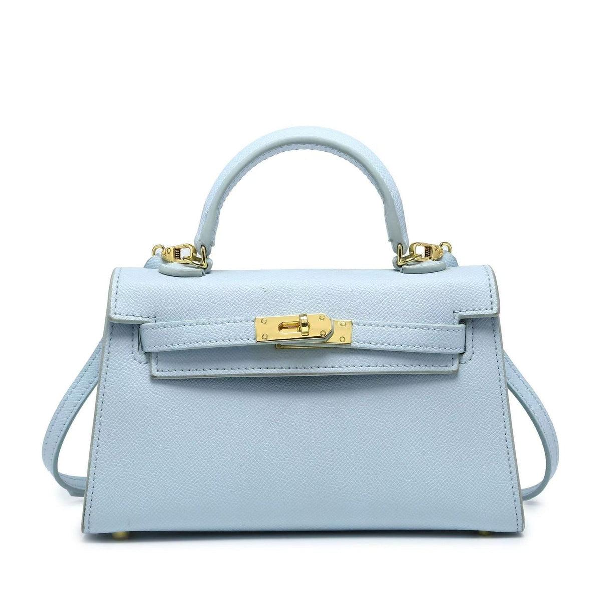 Fiorenza Top Handle Flap Vegan Leather Handbag - Compact Crossbody with Detachable Strap