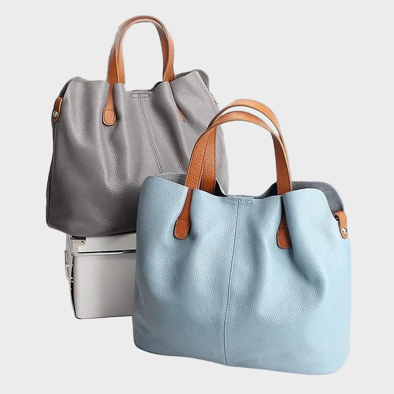 Alana | Shoulder Crossbody Genuine Leather Handbags Head Layer Cowhide Litchi Grain Women Handbag