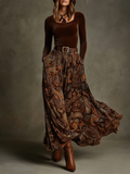Everly Velvet Top and Paisley Maxi Skirt Set