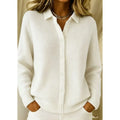 Women's Cardigan Waffle Knit Button Front Crochet Detail Long Sleeve
