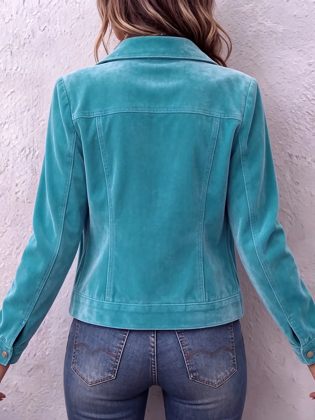 Amandria - Vintage Wash Button Long Sleeve Jacket