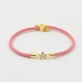 Unisex Adjustable Cord Initial Letter Bracelet - Halimah