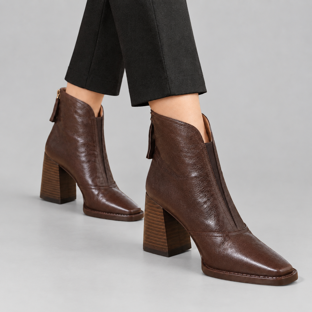 Anicka - Women's Square Toe Block Heel Ankle Boots