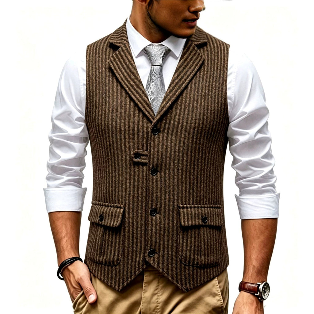 Antonio - Men's Pinstripe Tailored Vest