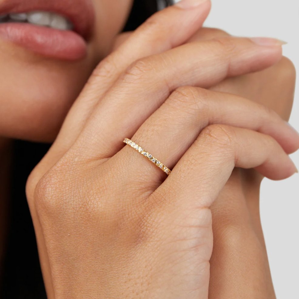 Arquette Gold and Crystal Ring