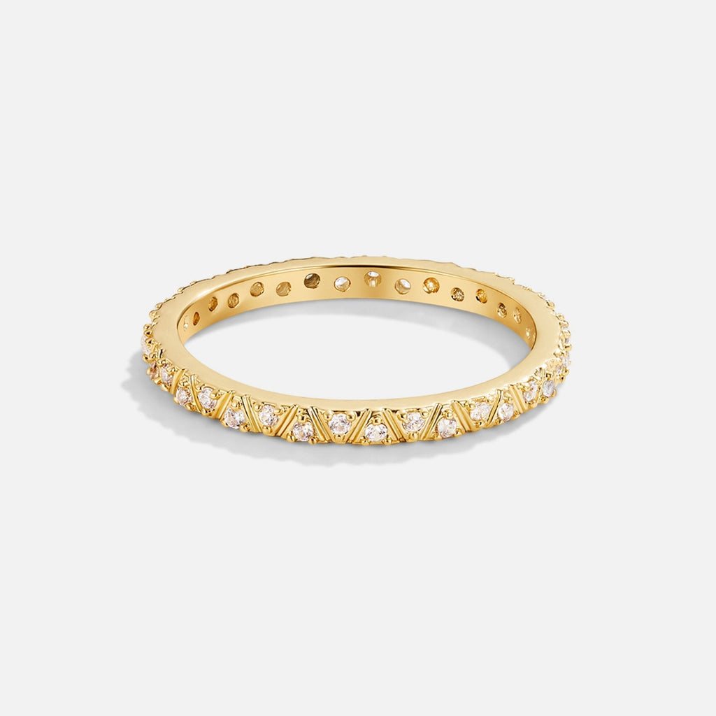 Arquette Gold and Crystal Ring