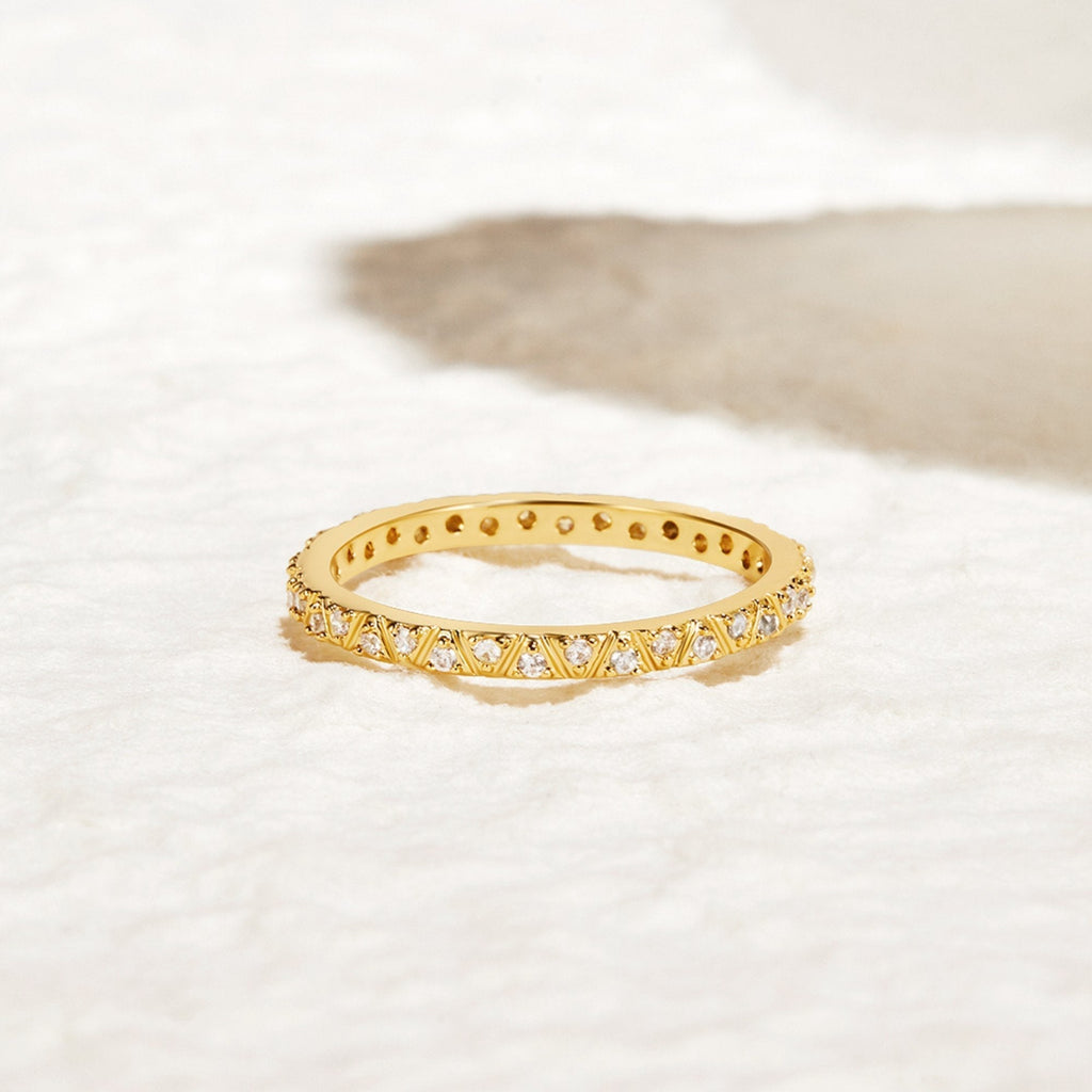Arquette Gold and Crystal Ring