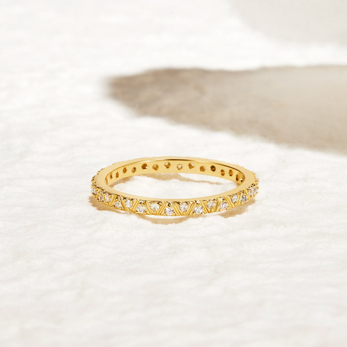 Arquette Gold and Crystal Ring