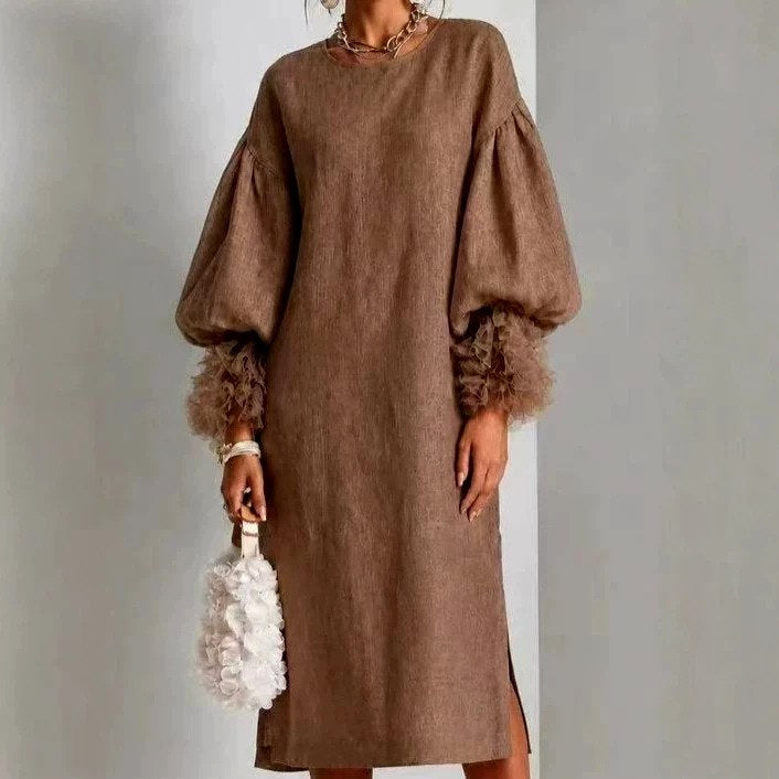 Audrey - Women's Long Puff Sleeve Fall Party Dress