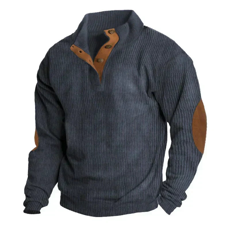 Wool Blend Sweater with Button Front