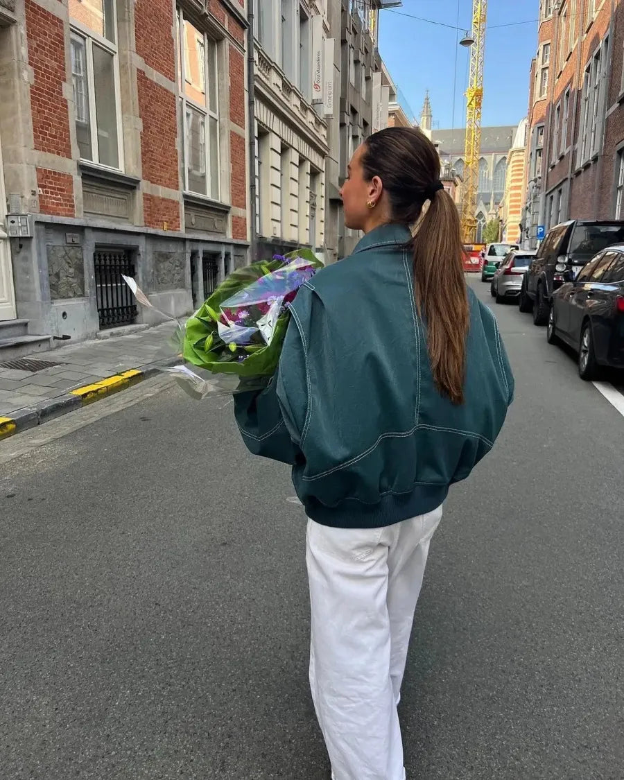 Casual Oversized Leather Jacket with an Urban Look