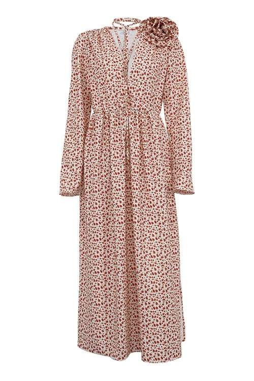 Bertha Flower V-Neck Mini-Length Dress
