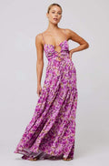 Beverly Patterned Cut-out Maxi Slip Dress