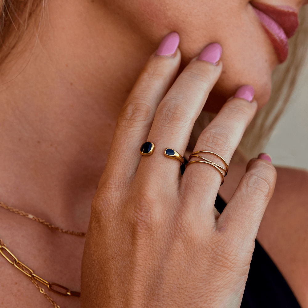 Black Sahara Wrap Ring