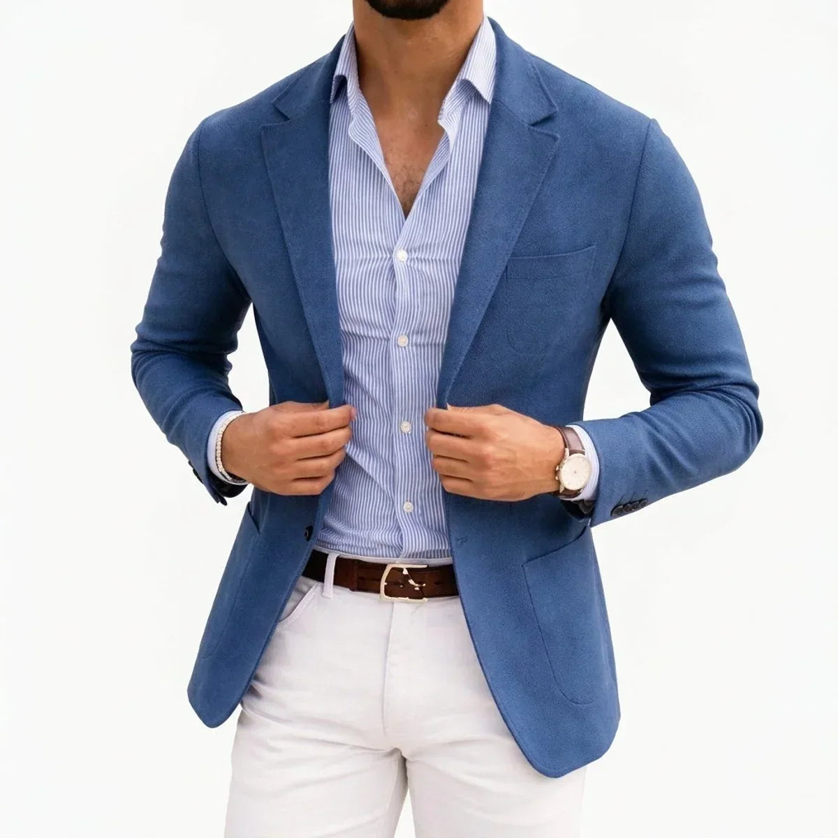 Men’s Notch Lapel Single-Breasted Blazer