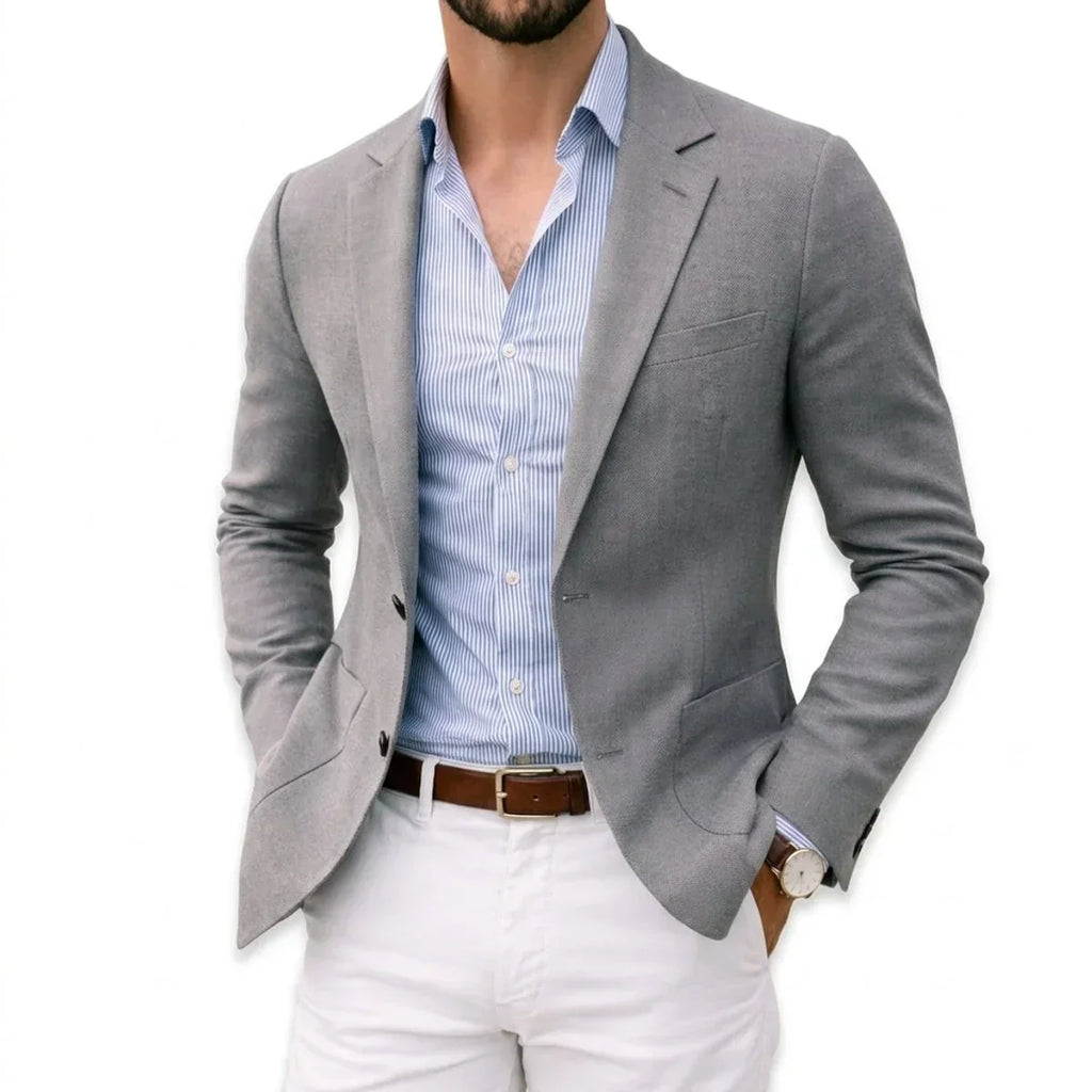 Men’s Notch Lapel Single-Breasted Blazer