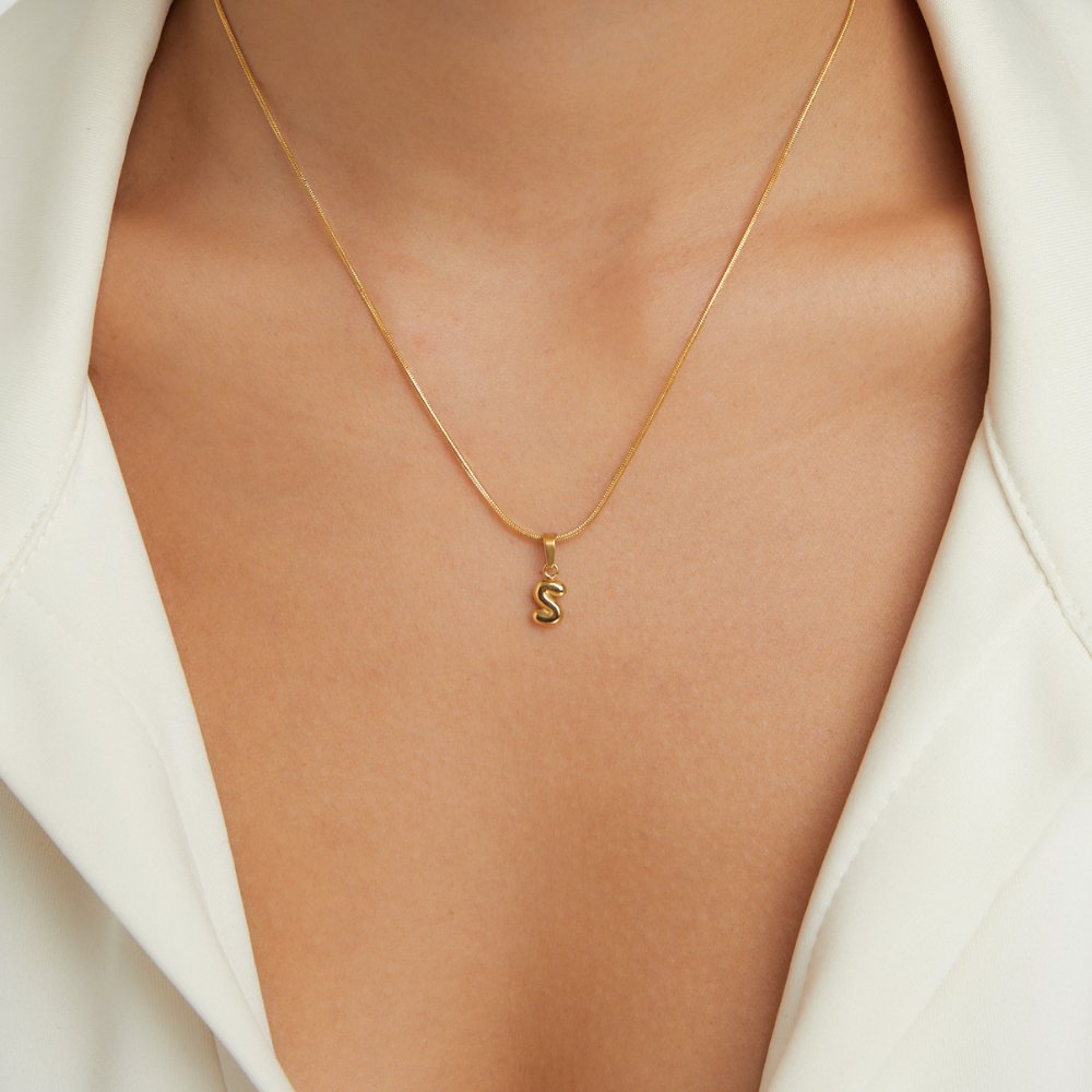 Sophisticated Bubble Letter Necklace - Phaedra