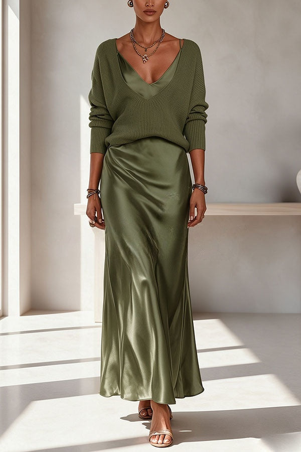 Velma - Sweater with Satin Dress Set