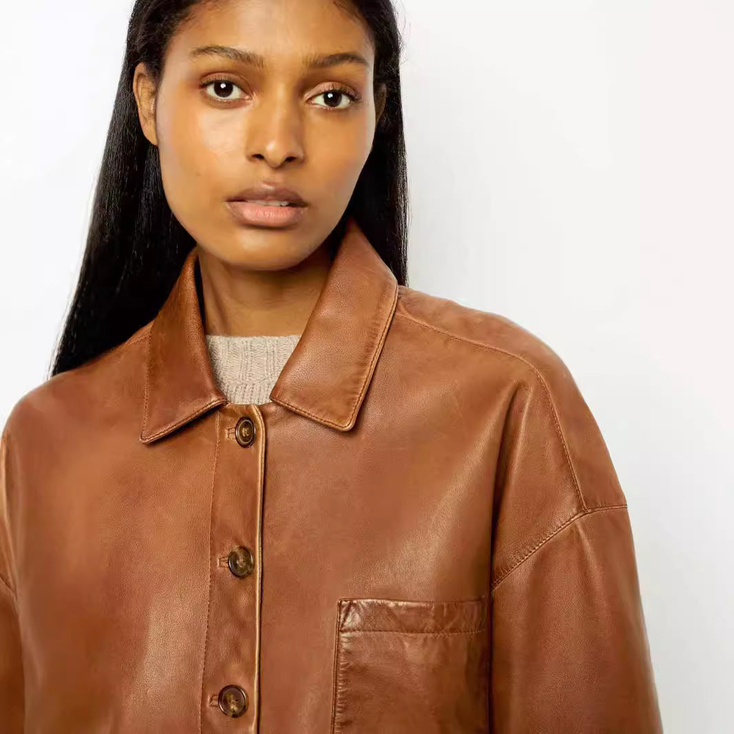 Vintage Leather Jacket with a Characterful Look