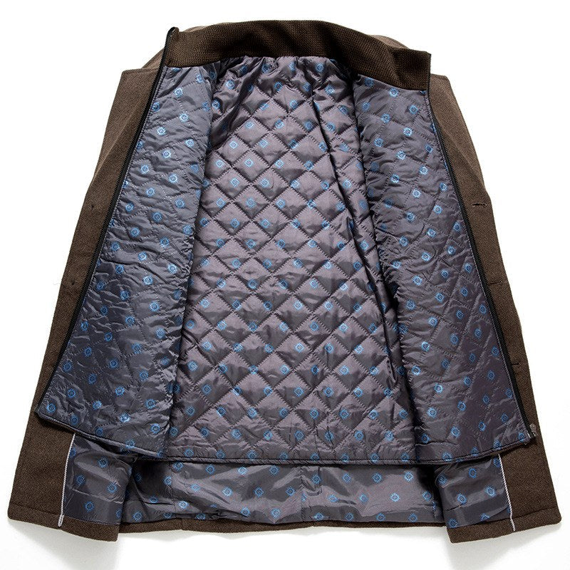 Carter - Men's Notch Lapel  Coat with Removable Zip Vest Liner