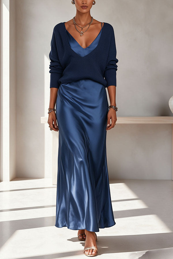 Velma - Sweater with Satin Dress Set