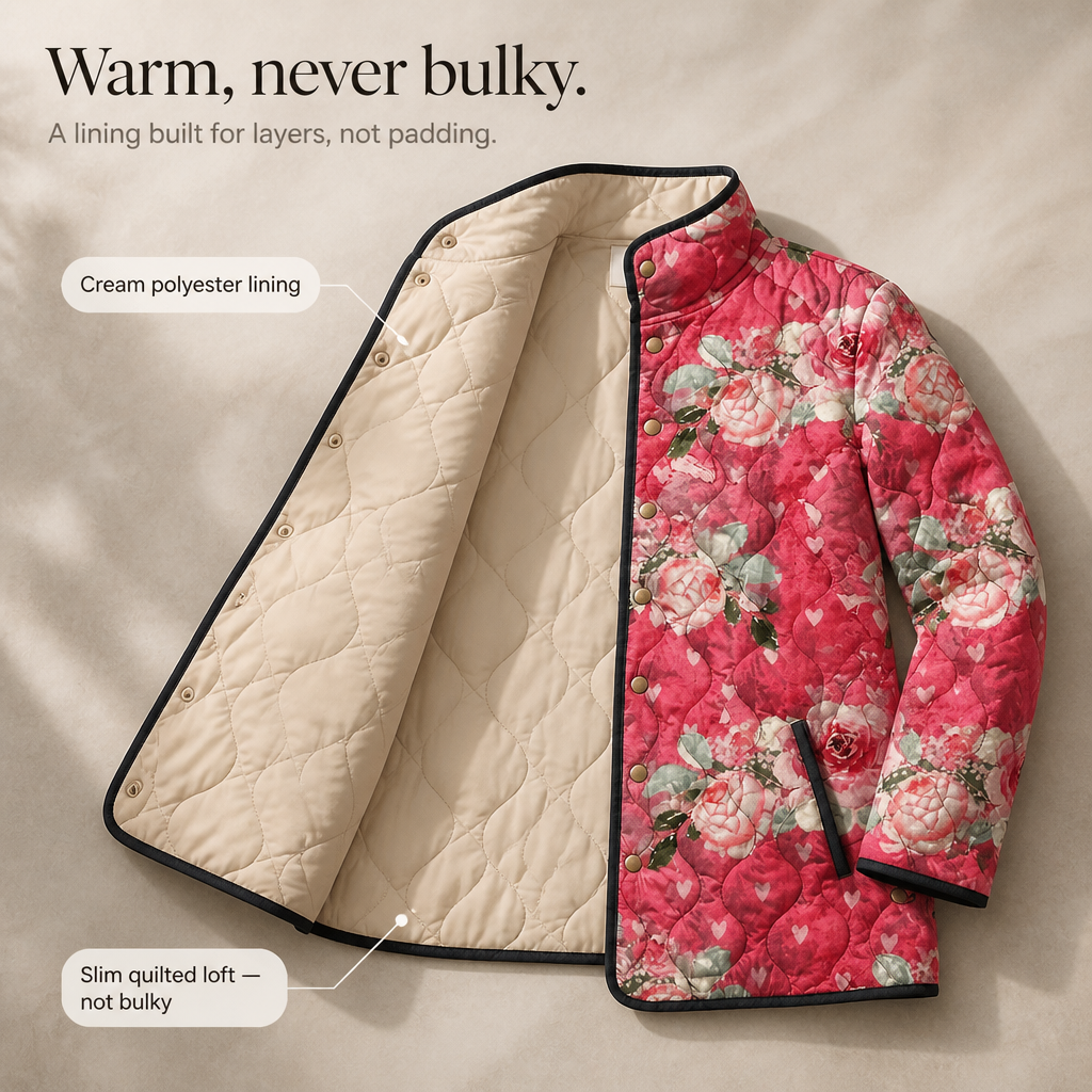 Juniper – Floral Print Quilted Puffer Jacket