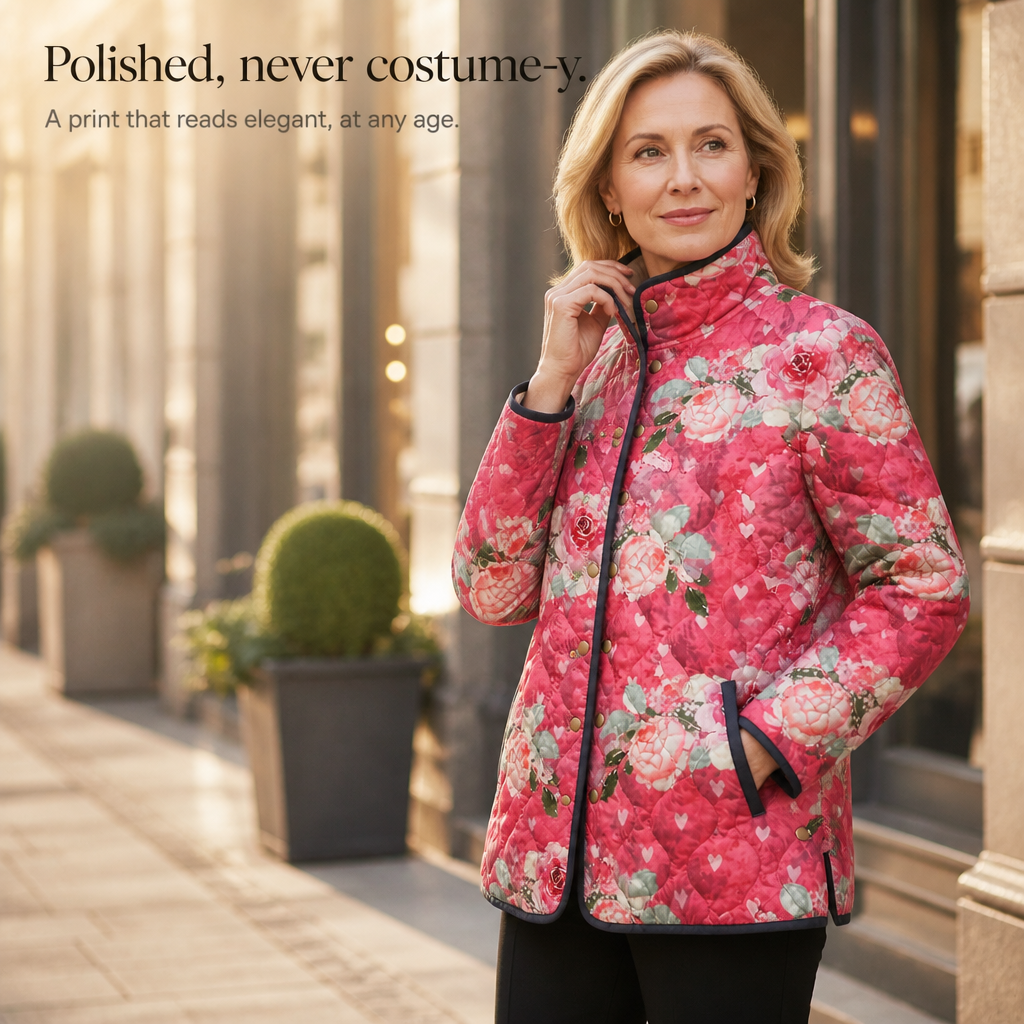 Juniper – Floral Print Quilted Puffer Jacket