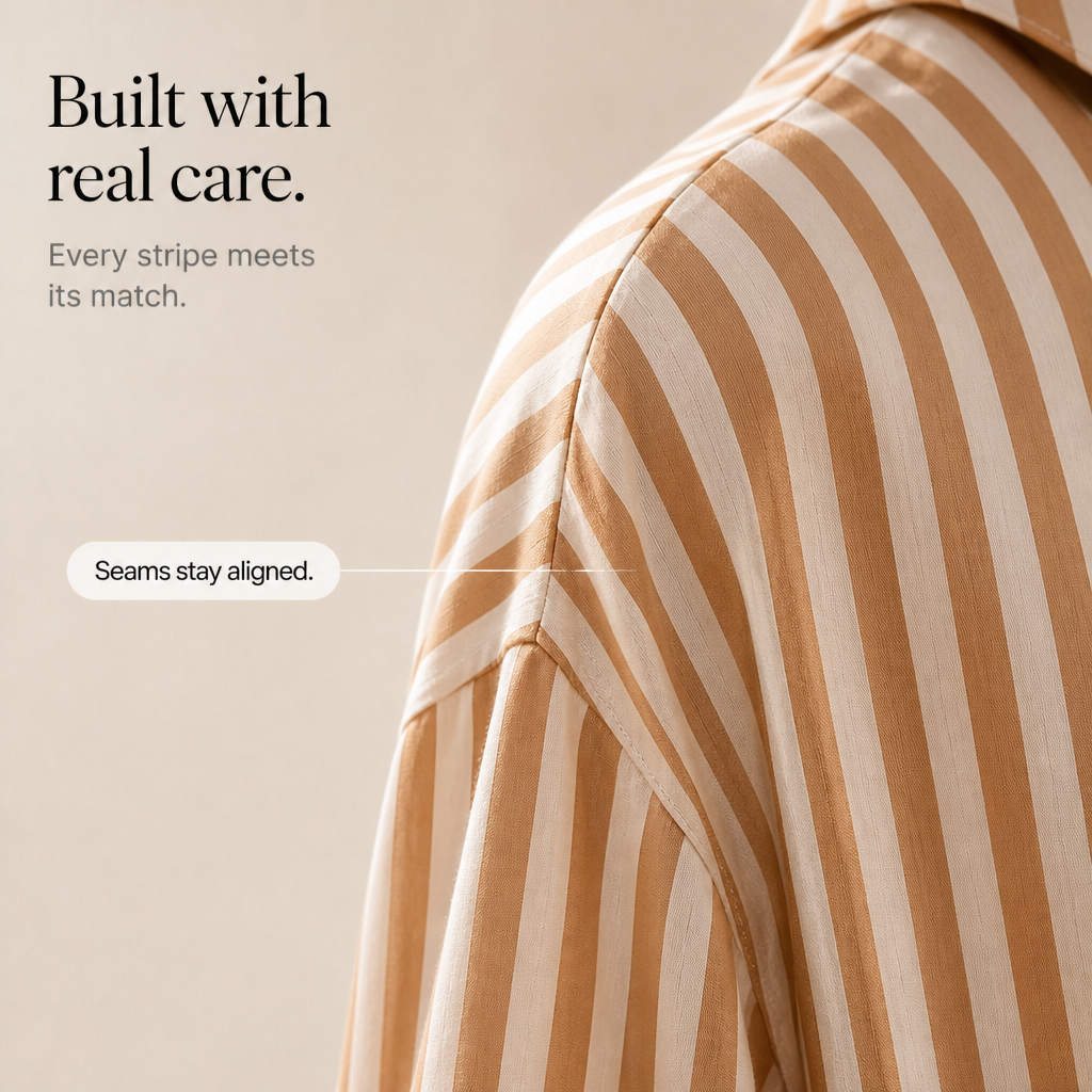 Isadora – Striped Two-Piece Lantern Sleeve Set