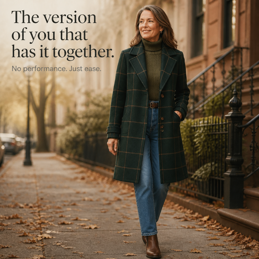 Maren – Plaid Two-Button Oversized Wool-Look Coat