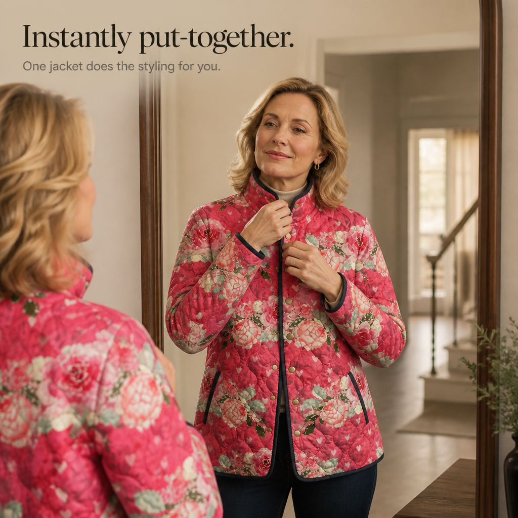 Juniper – Floral Print Quilted Puffer Jacket