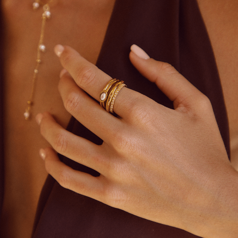 18K Gold Pearl Ring