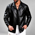 Claude - Men's Faux Leather Button-Front Jacket