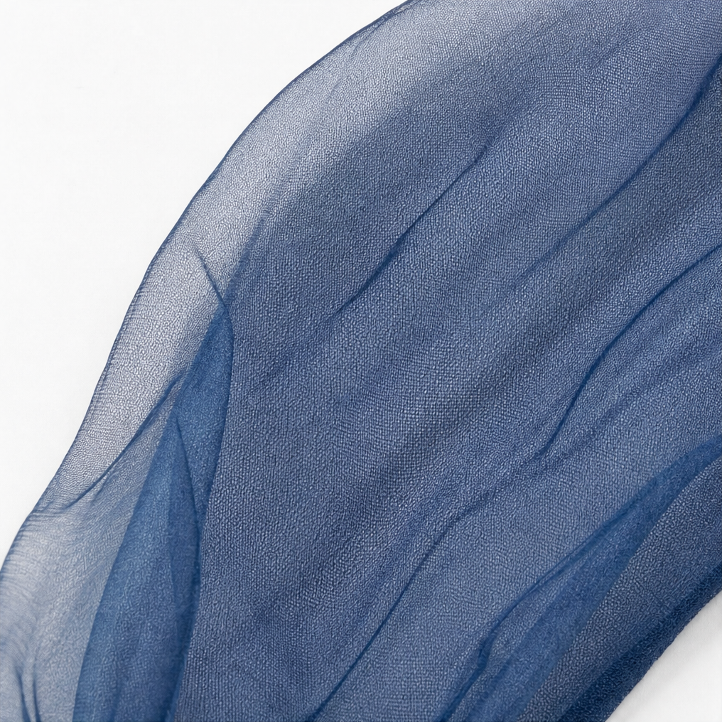Vivienne – Sheer Puff Sleeve Denim Button-Up Shirt