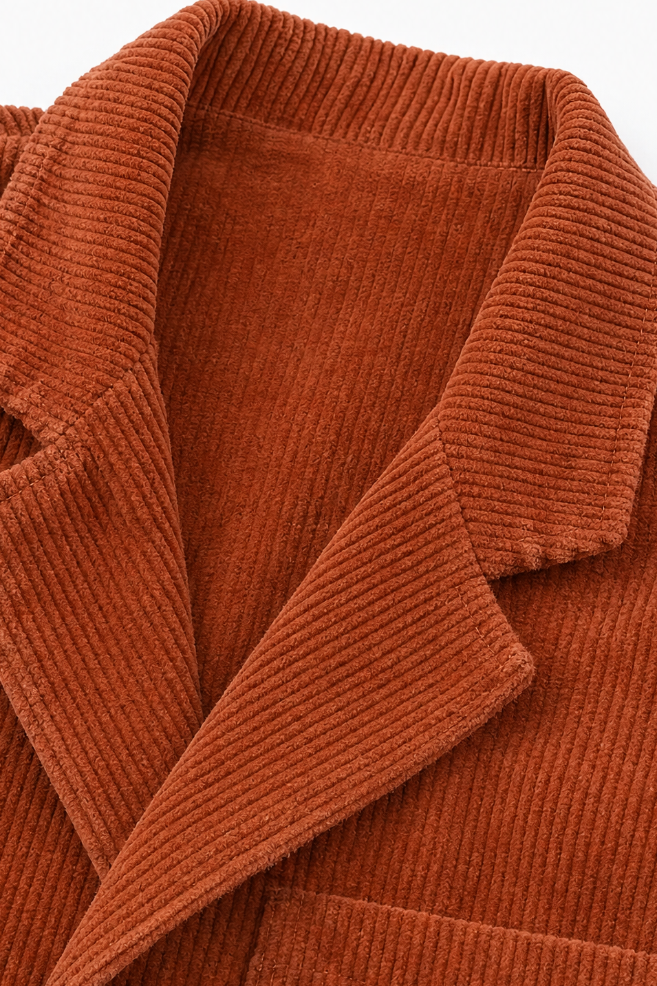 Rosalind – Fine Corduroy-Look Structured-Shoulder Jacket