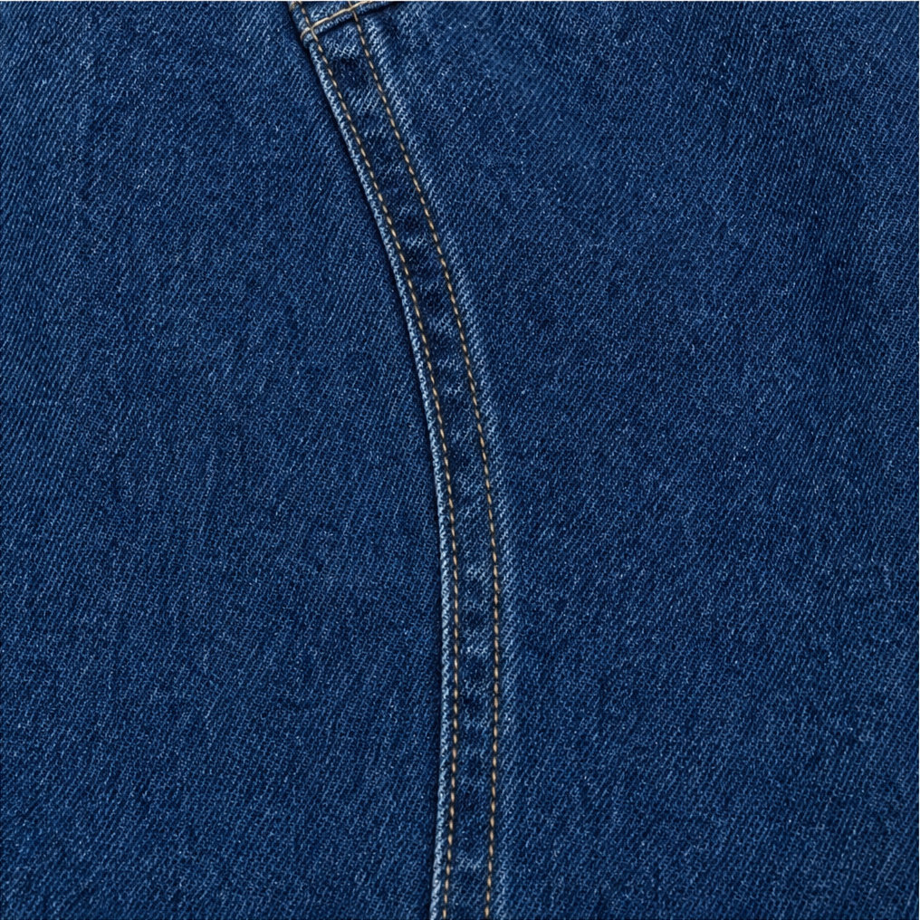 Vivienne – Sheer Puff Sleeve Denim Button-Up Shirt