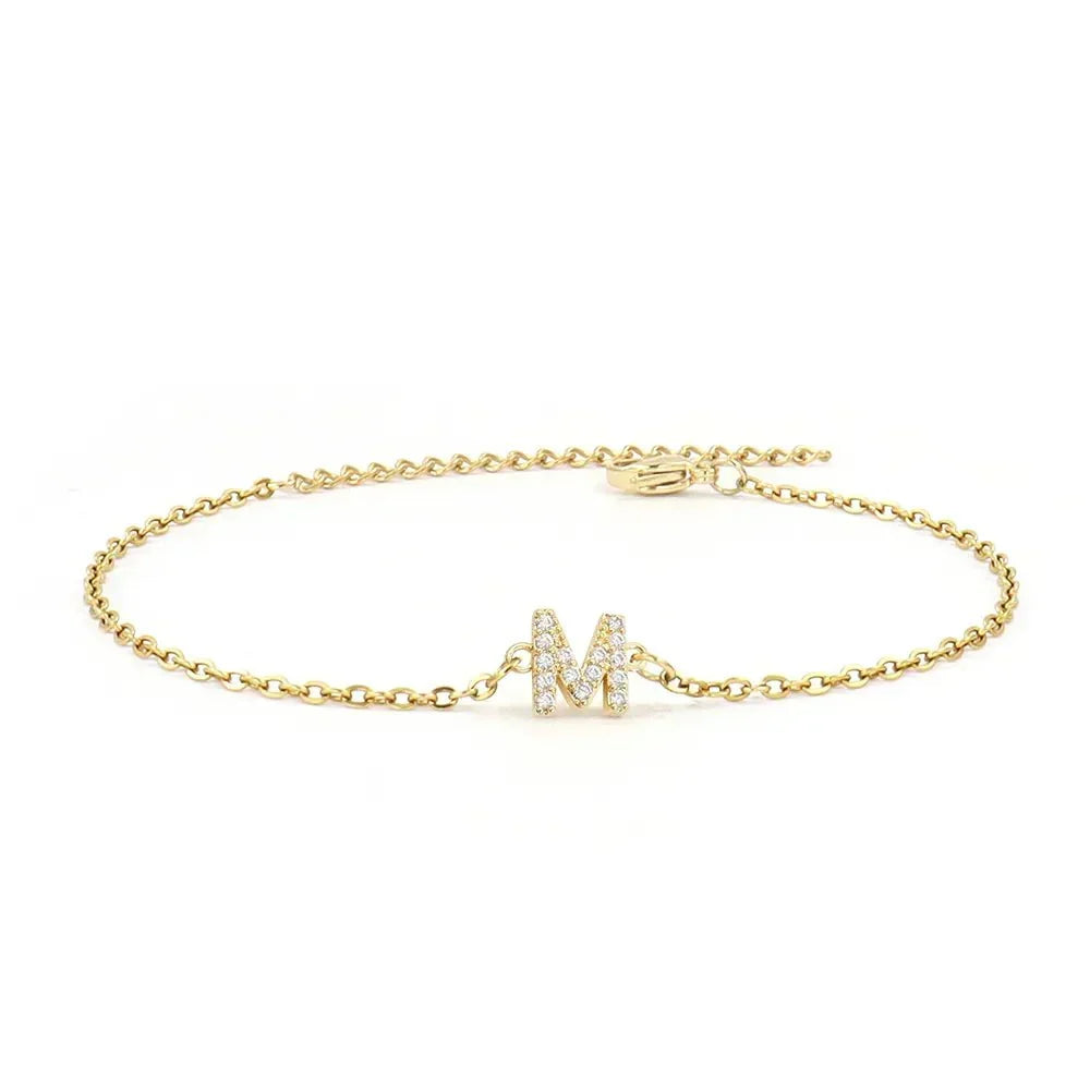 Beatrice Zircon Initial Charm for Bracelet or Necklace