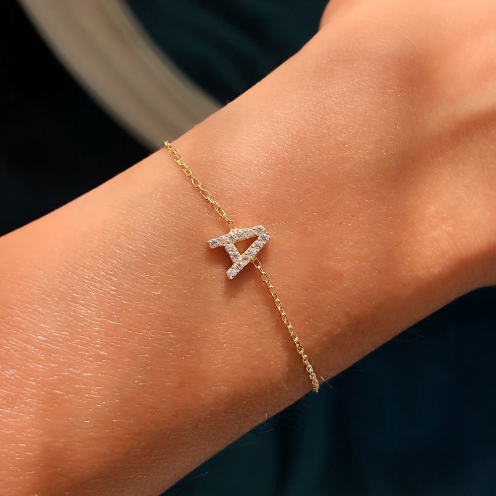 Beatrice Zircon Initial Charm for Bracelet or Necklace