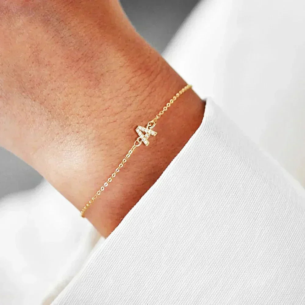 Beatrice Zircon Initial Charm for Bracelet or Necklace