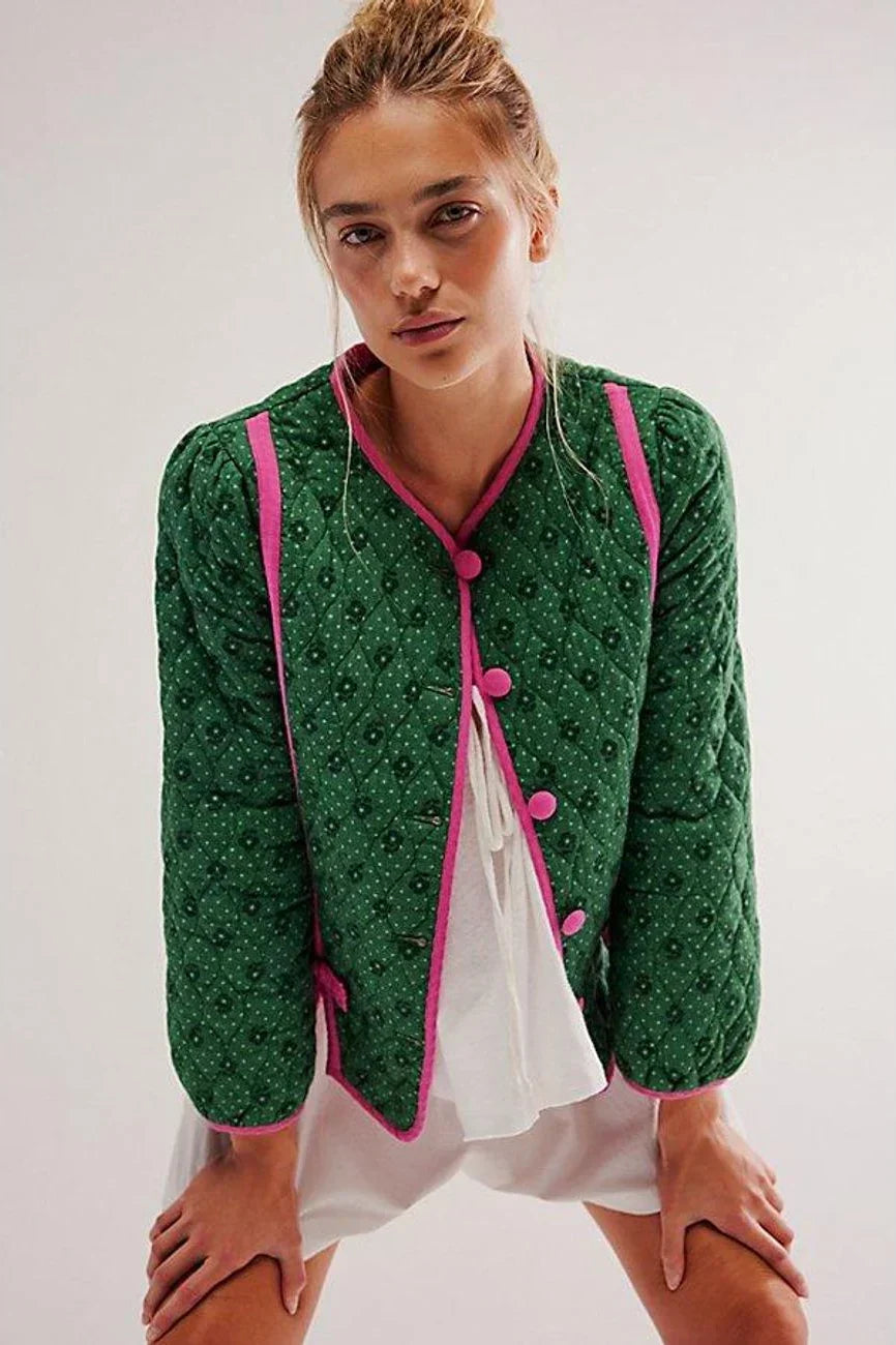 Modern Green Quilted Jacket