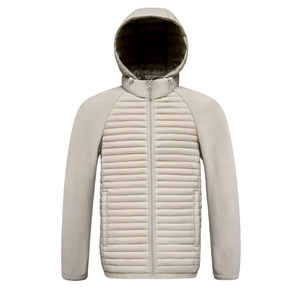 David - Men's Fleece Sleeve Quilted Hooded Jacket