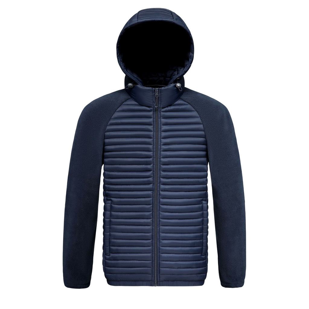 David - Men's Fleece Sleeve Quilted Hooded Jacket