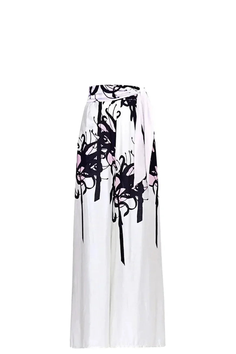 Chinese Ink Print One Piece Swimwear Set