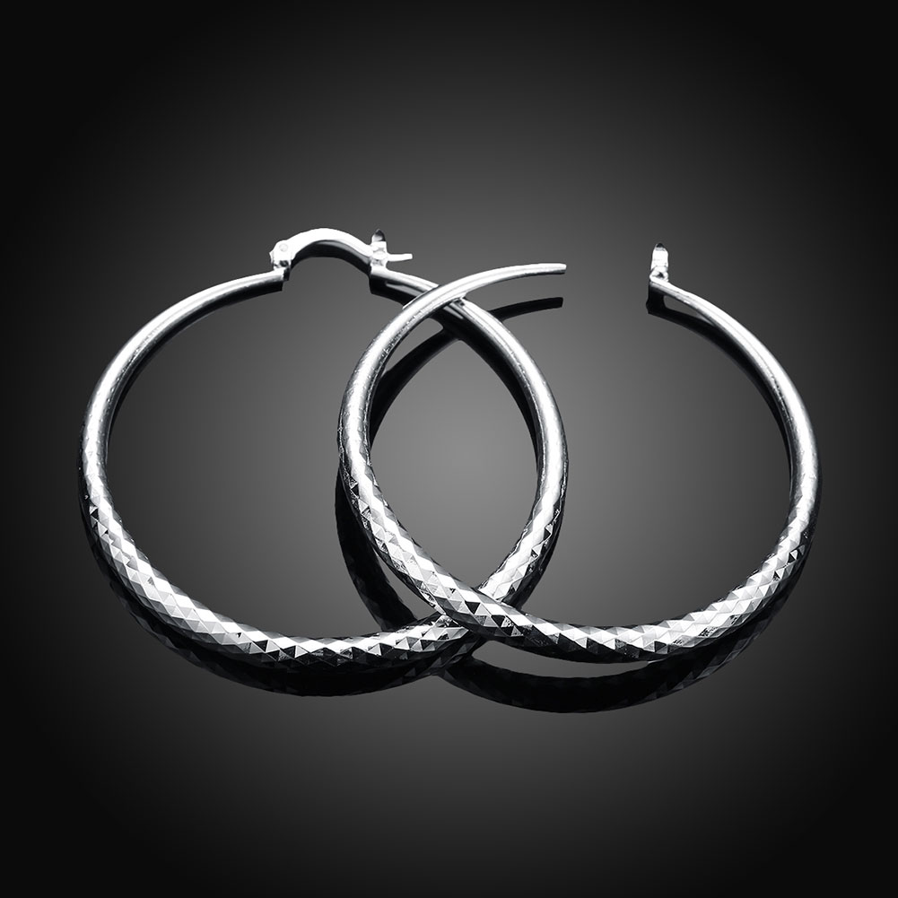 Exclusive Italian Sterling Silver Hoop Earrings - Limited Edition Elegance Collection