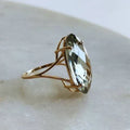 Vintage Oval Green Crystal Ring