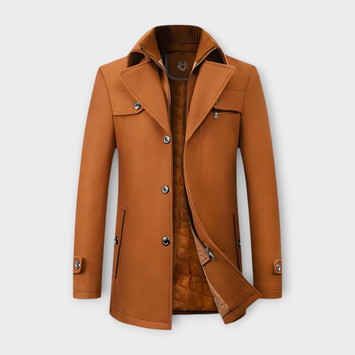 Lined Wool Blend Coat
