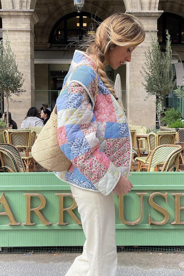 Enid Patterned Convertible Quilted Jacket