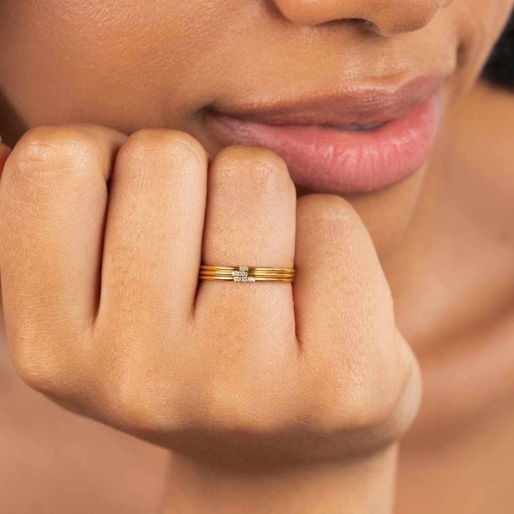 Eula Gold and Crystal Ring
