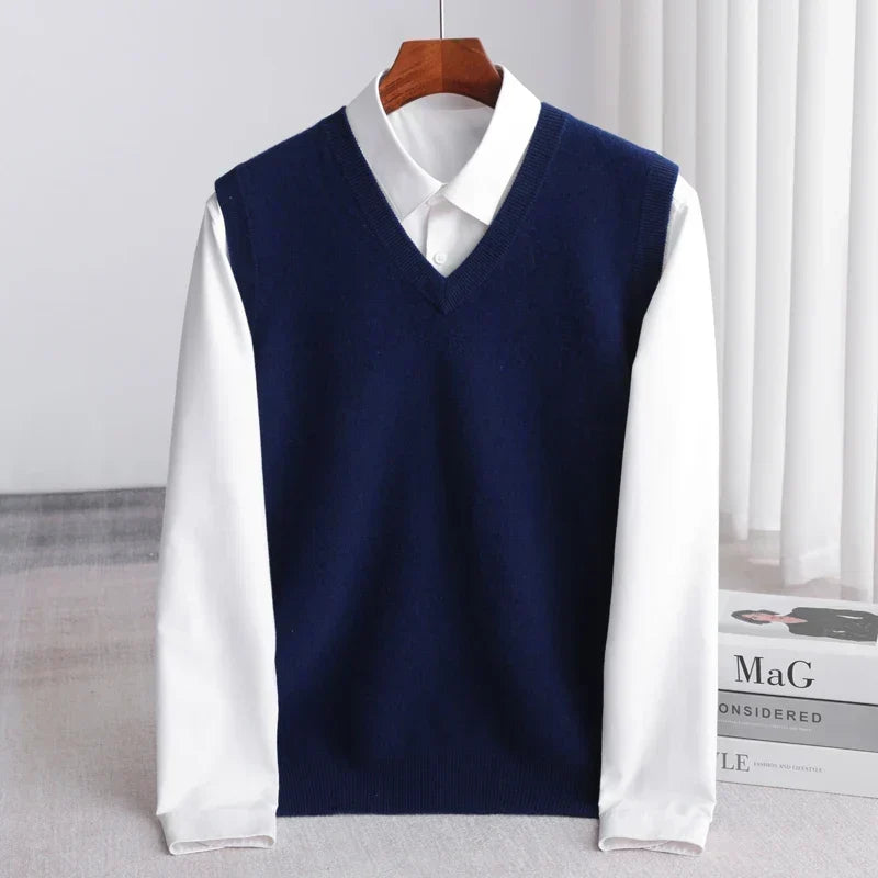 Everett - Men's Merino Wool V-Neck Vest